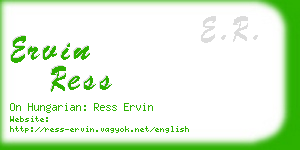 ervin ress business card